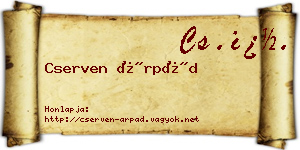 Cserven Árpád névjegykártya