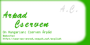 arpad cserven business card